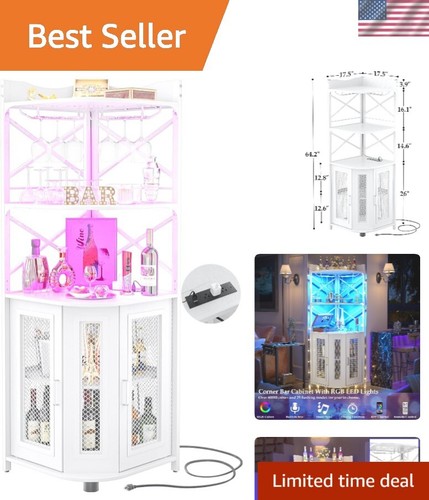 Corner bar cabinet - with, power