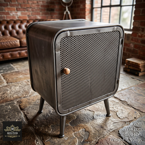 Industrial bedside table - bedside,