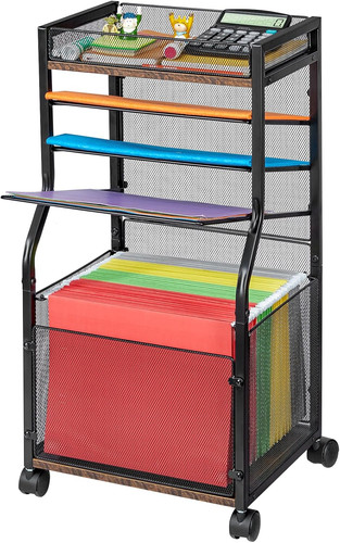 Tier rolling file cart with - file,