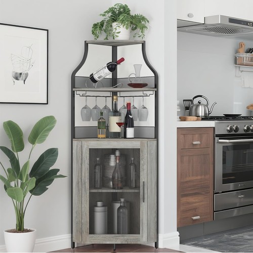 Corner bar cabinet industrial - bar,
