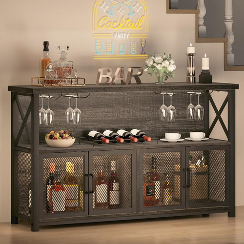 Wine bar cabinet industrial - wine,