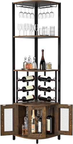 Corner bar cabinet with glass - cabinet,