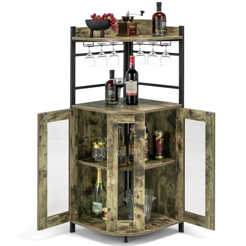 Corner bar cabinet industrial - cabinet,
